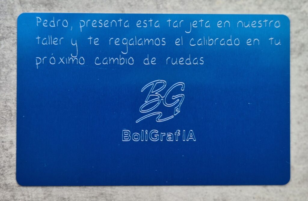 tarjetas de aluminio personalizadas: azul