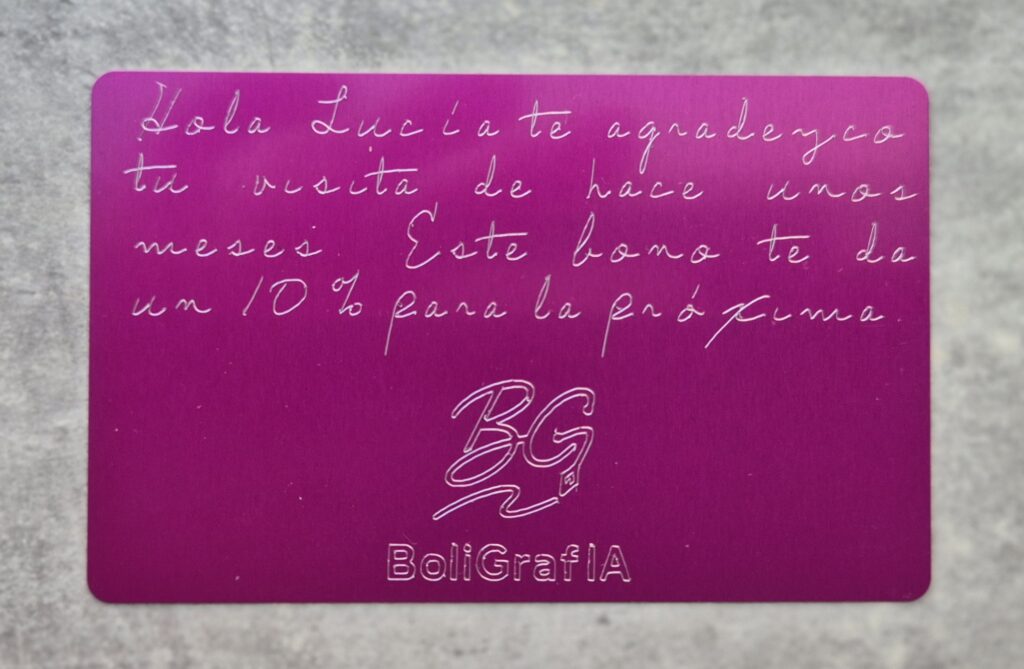 tarjetas de aluminio personalizadas: rosa