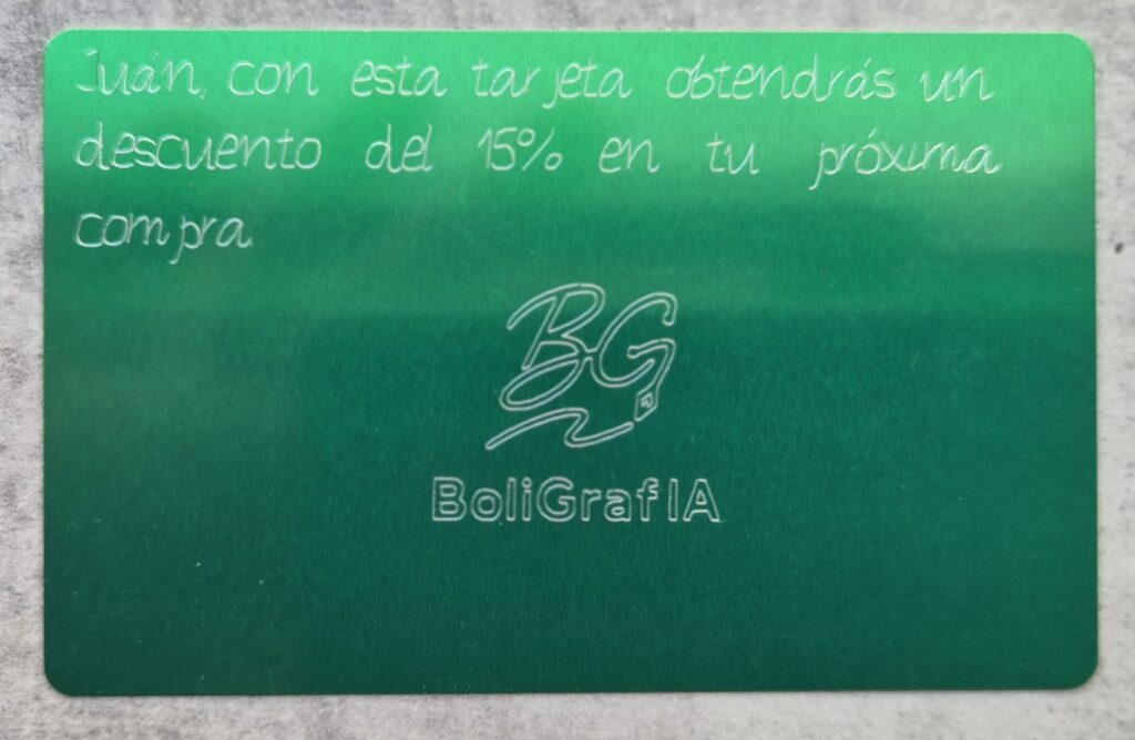 tarjetas premium para clientes: verde detalle