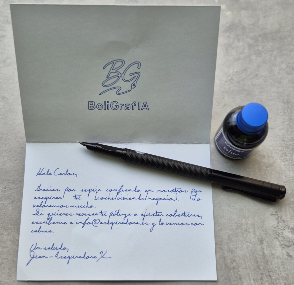 ejemplo de carta manuscrita para aseguradoras