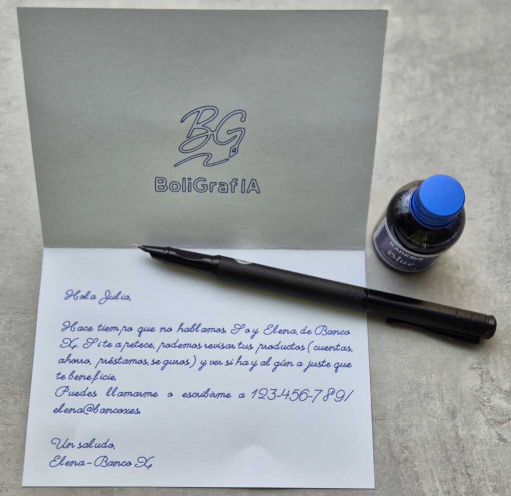 ejemplo de carta manuscrita para banco