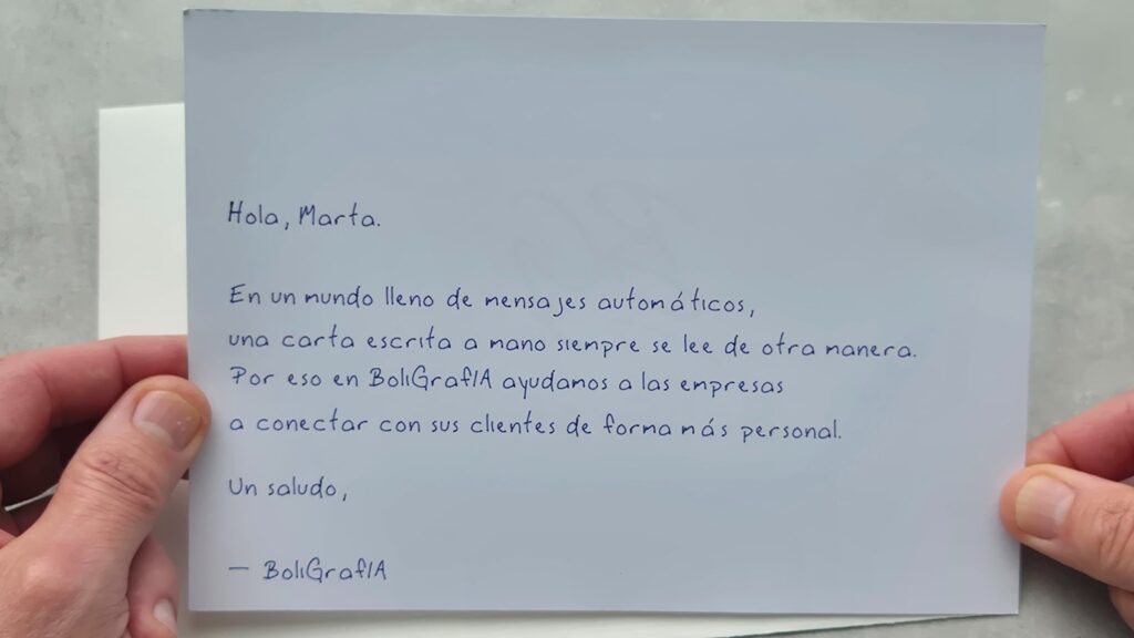 carta manuscrita premium para agradecer a clientes