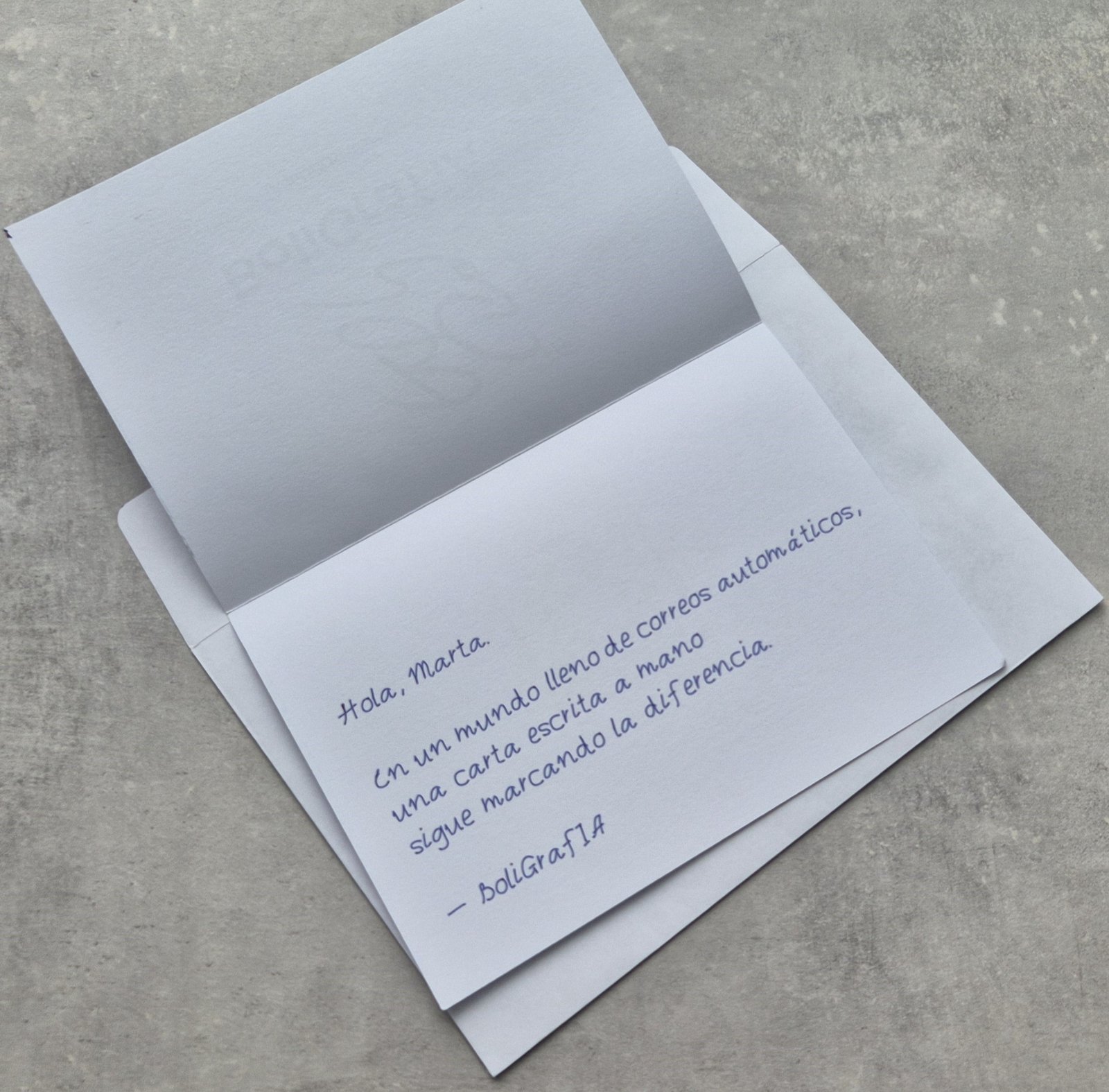 agradecimiento a clientes b2b con carta manuscrita