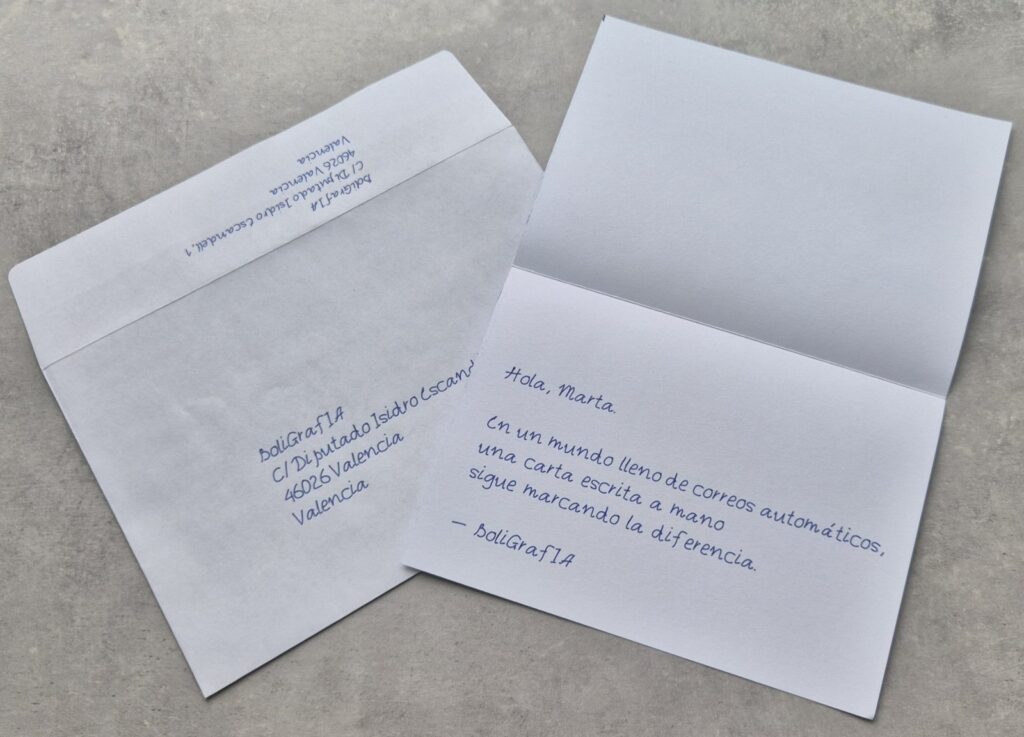 carta manuscrita premium para fidelizar clientes