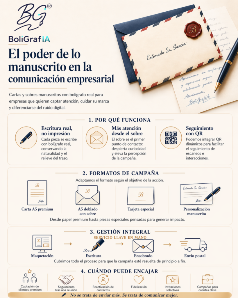 Infografía de BoliGrafIA sobre campañas manuscritas para empresas