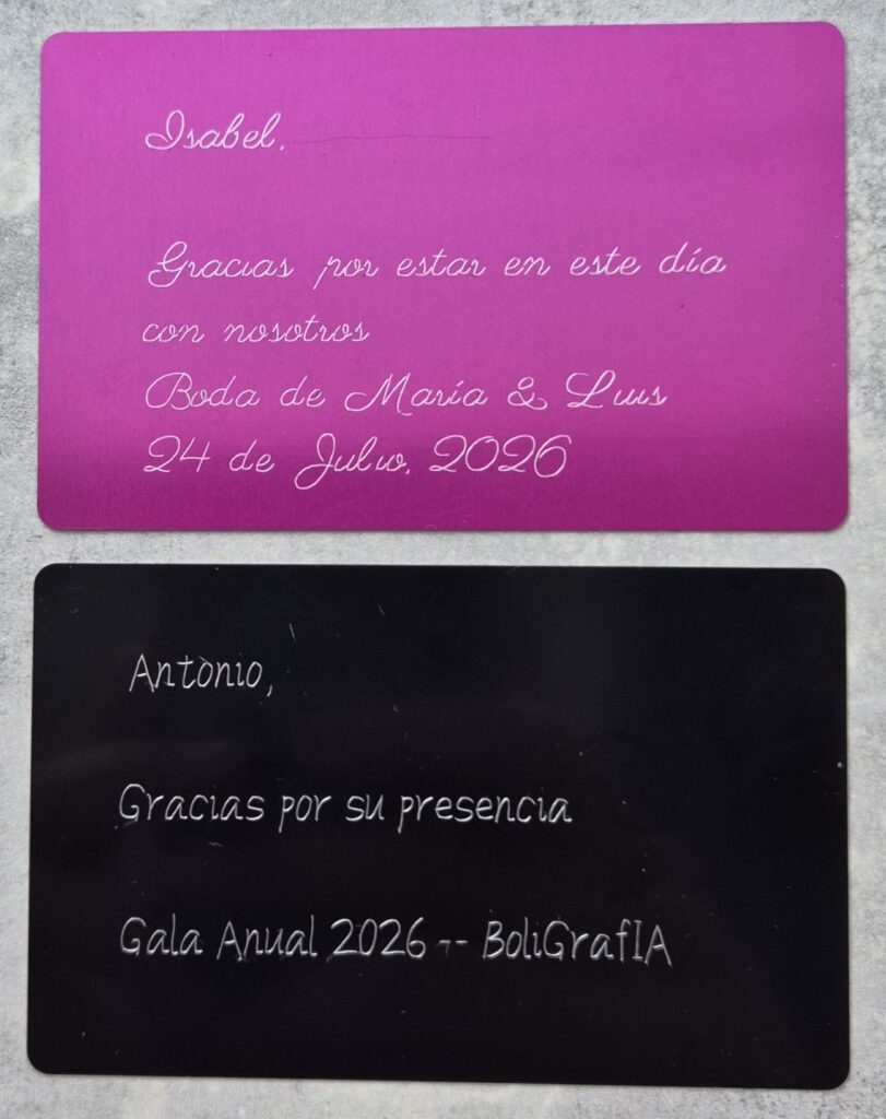tarjetas de aluminio para eventos bodas bautizos y comuniones